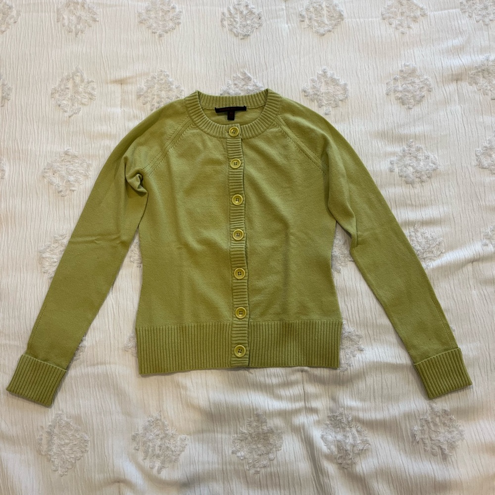 banana republic green cardigan, size xs